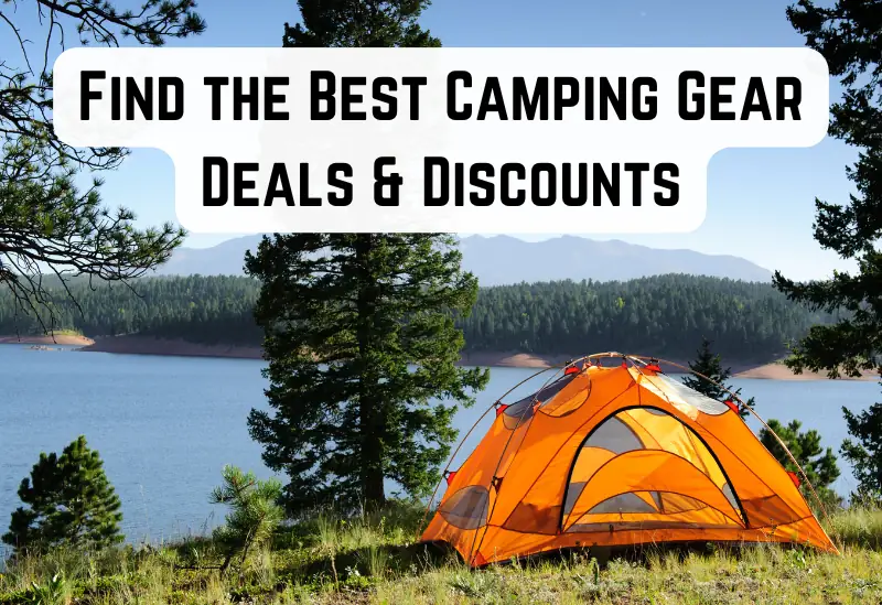 Selection of discounted camping gear, including tents, sleeping bags on sale