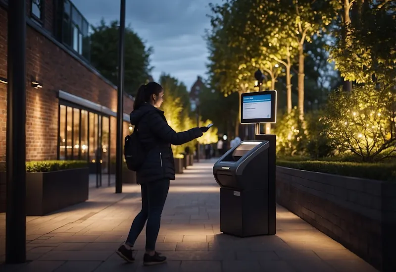 A person entering a discount code at an outdoor lighting checkout in the UK. The code is being applied and the price is being reduced
