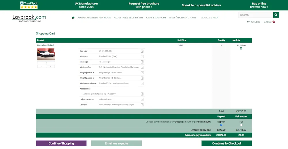 Screenshot showing where to apply a Laybrook promo code during checkout on www.laybrook.com.