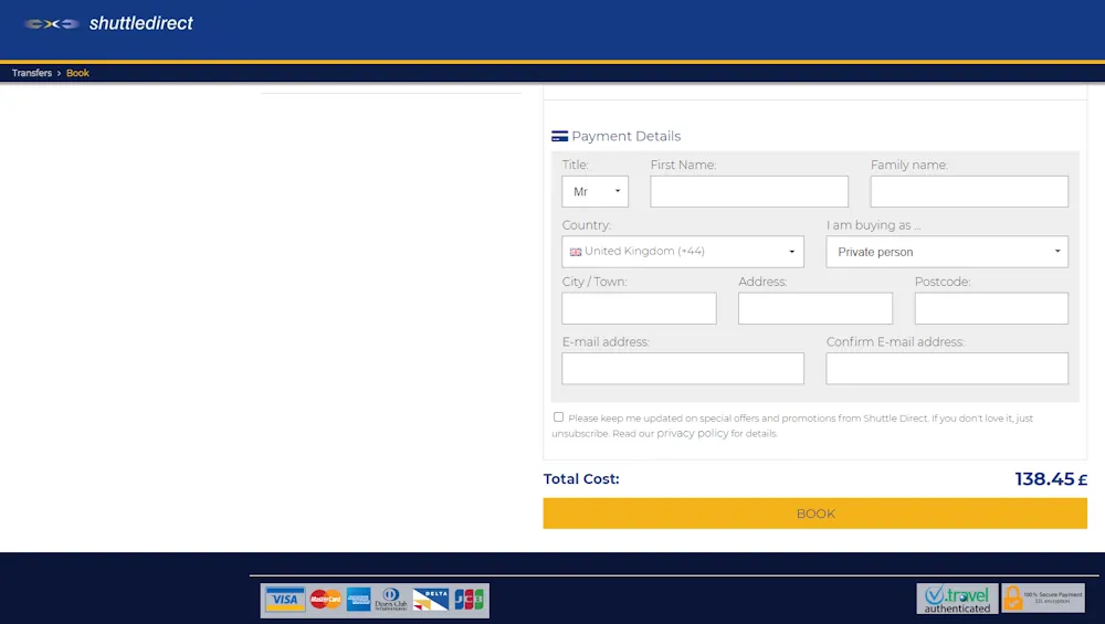Verified instructions on how to enter our Shuttle Direct voucher code on www.shuttledirect.com