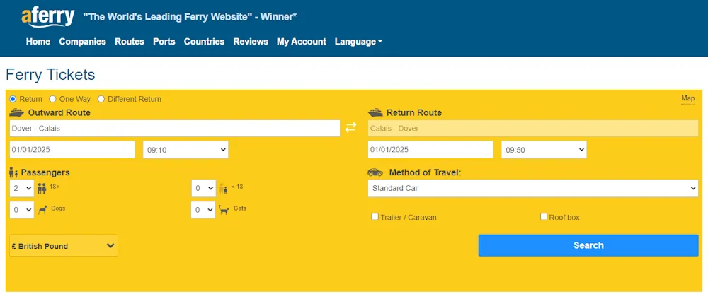 Image of how to enter a Aferry voucher code on www.aferry.com.