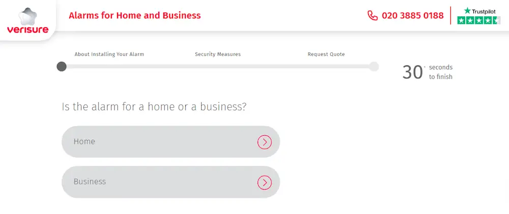 Instructions on where to enter working discount codes for Verisure on get.verisure.co.uk