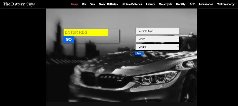 Image of how to enter a The Battery Guys voucher code on www.thebatteryguys.co.uk