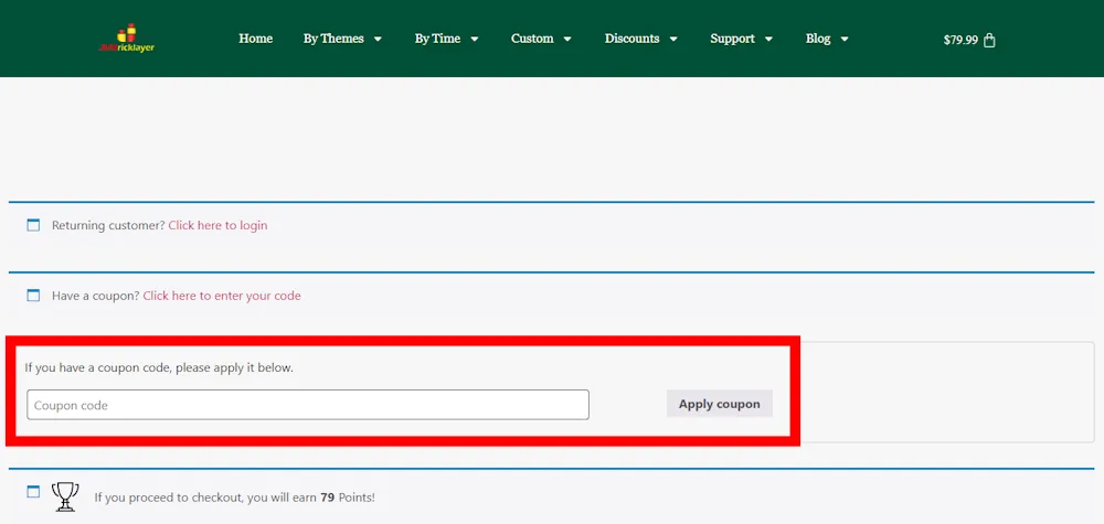 Screenshot showing where to apply a JMBricklayer discount code during checkout on www.jmbricklayer.com.